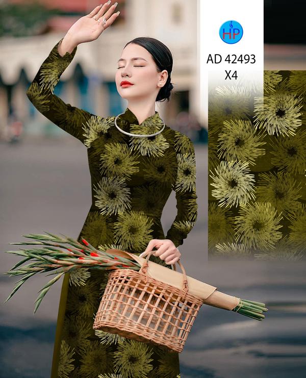 Vải Áo Dài Hoa In 3D AD 42493 16